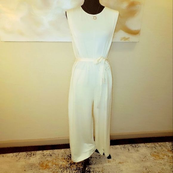 Max Studio French Terry Waist-Tie Jumpsuit - Picture 3 of 16